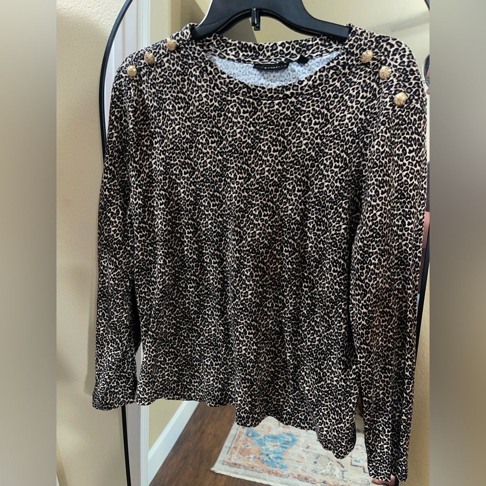 Rafaella Animal Print Long Sleeve Top